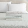 imageMartha Stewart  Queen Size Sheet Set Crisp amp Tailored Sheets with a Smooth Cotton Percale Feel  Striped Bed Sheets with Matching Pillowcases amp Fitted Sheet Leaf Stripe PinkKennedy Floral Pink
