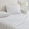 imageMartha Stewart  Queen Size Sheet Set Crisp amp Tailored Sheets with a Smooth Cotton Percale Feel  Striped Bed Sheets with Matching Pillowcases amp Fitted Sheet Leaf Stripe PinkLeaf Stripe Pink
