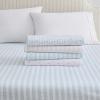 imageMartha Stewart  Queen Size Sheet Set Crisp amp Tailored Sheets with a Smooth Cotton Percale Feel  Striped Bed Sheets with Matching Pillowcases amp Fitted Sheet Leaf Stripe PinkLeaf Stripe Pink
