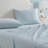 imageMartha Stewart  Queen Size Sheet Set Crisp amp Tailored Sheets with a Smooth Cotton Percale Feel  Striped Bed Sheets with Matching Pillowcases amp Fitted Sheet Leaf Stripe PinkStripe Blue