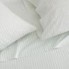 imageMartha Stewart  Queen Size Sheet Set Crisp amp Tailored Sheets with a Smooth Cotton Percale Feel  Striped Bed Sheets with Matching Pillowcases amp Fitted Sheet Leaf Stripe PinkTicking Stripe Green