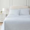 imageMartha Stewart  Queen Size Sheet Set Crisp amp Tailored Sheets with a Smooth Cotton Percale Feel  Striped Bed Sheets with Matching Pillowcases amp Fitted Sheet Leaf Stripe PinkPolka Dot Blue