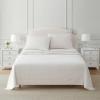 imageMartha Stewart  Queen Size Sheet Set Crisp amp Tailored Sheets with a Smooth Cotton Percale Feel  Striped Bed Sheets with Matching Pillowcases amp Fitted Sheet Leaf Stripe PinkGingham Beige