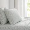 imageMartha Stewart  Queen Size Sheet Set Crisp amp Tailored Sheets with a Smooth Cotton Percale Feel  Striped Bed Sheets with Matching Pillowcases amp Fitted Sheet Leaf Stripe PinkKennedy Floral Green