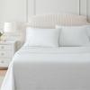 imageMartha Stewart  Queen Size Sheet Set Crisp amp Tailored Sheets with a Smooth Cotton Percale Feel  Striped Bed Sheets with Matching Pillowcases amp Fitted Sheet Leaf Stripe PinkDottie Stripe Green