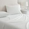 imageMartha Stewart  Queen Size Sheet Set Crisp amp Tailored Sheets with a Smooth Cotton Percale Feel  Striped Bed Sheets with Matching Pillowcases amp Fitted Sheet Leaf Stripe PinkTicking Stripe Green