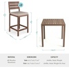 image:imageMartha Stewart Bedford 3 Piece Bar Height Indoor Outdoor Aluminum Patio Set 355 Square Slat Top Table 2 Stools Gray Brushed Woodgrain Finish Gray Seat CushionsBrown