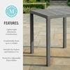 image:imageMartha Stewart Bedford 355 Square Bar Height Patio Table with Trestle Base IndoorOutdoor Aluminum Dining Table with Seating for 4 Brushed Gray Woodgrain FinishGrey