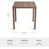 image:imageMartha Stewart Bedford 355 Square Bar Height Patio Table with Trestle Base IndoorOutdoor Aluminum Dining Table with Seating for 4 Brushed Gray Woodgrain FinishBrown