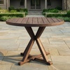 image:imageMartha Stewart Bedford 36 Round IndoorOutdoor Aluminum Patio Dining Table with Trestle Base Accommodates up to 4 Adults Brushed Gray Woodgrain FinishBrown
