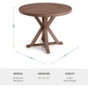 image:imageMartha Stewart Bedford 36 Round IndoorOutdoor Aluminum Patio Dining Table with Trestle Base Accommodates up to 4 Adults Brushed Gray Woodgrain FinishBrown
