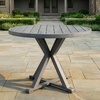 image:imageMartha Stewart Bedford 36 Round IndoorOutdoor Aluminum Patio Dining Table with Trestle Base Accommodates up to 4 Adults Brushed Gray Woodgrain FinishGrey