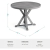 image:imageMartha Stewart Bedford 36 Round IndoorOutdoor Aluminum Patio Dining Table with Trestle Base Accommodates up to 4 Adults Brushed Gray Woodgrain FinishGrey