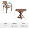 image:imageMartha Stewart Bedford 5 Piece Indoor Outdoor Aluminum Patio Set 36 Round Trestle Base Table 4 Stackable Armchairs Gray Brushed Woodgrain Gray Seat CushionsBrown