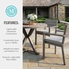 image:imageMartha Stewart Bedford 5 Piece Indoor Outdoor Aluminum Patio Set 36 Round Trestle Base Table 4 Stackable Armchairs Gray Brushed Woodgrain Gray Seat CushionsGrey