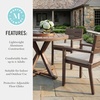 image:imageMartha Stewart Bedford 5 Piece Indoor Outdoor Aluminum Patio Set 36 Round Trestle Base Table 4 Stackable Armchairs Gray Brushed Woodgrain Gray Seat CushionsBrown