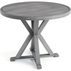 image:imageMartha Stewart Bedford 5 Piece Indoor Outdoor Aluminum Patio Set 36 Round Trestle Base Table 4 Stackable Armchairs Gray Brushed Woodgrain Gray Seat CushionsGrey