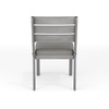image:imageMartha Stewart Bedford 5 Piece Indoor Outdoor Aluminum Patio Set 36 Round Trestle Base Table 4 Stackable Chairs Gray Brushed Woodgrain Gray Seat CushionsGrey