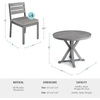 image:imageMartha Stewart Bedford 5 Piece Indoor Outdoor Aluminum Patio Set 36 Round Trestle Base Table 4 Stackable Chairs Gray Brushed Woodgrain Gray Seat CushionsGrey
