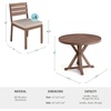 image:imageMartha Stewart Bedford 5 Piece Indoor Outdoor Aluminum Patio Set 36 Round Trestle Base Table 4 Stackable Chairs Gray Brushed Woodgrain Gray Seat CushionsBrown