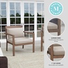 image:imageMartha Stewart Bedford IndoorOutdoor Aluminum Patio Accent Chairs with Brushed Woodgrain Finish in Brown and Cream AllWeather Cushions Set of 2Brown