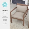 image:imageMartha Stewart Bedford IndoorOutdoor Aluminum Patio Accent Chairs with Brushed Woodgrain Finish in Brown and Cream AllWeather Cushions Set of 2Brown