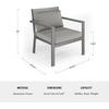 image:imageMartha Stewart Bedford IndoorOutdoor Aluminum Patio Accent Chairs with Brushed Woodgrain Finish in Brown and Cream AllWeather Cushions Set of 2Grey