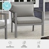 image:imageMartha Stewart Bedford IndoorOutdoor Aluminum Patio Accent Chairs with Brushed Woodgrain Finish in Brown and Cream AllWeather Cushions Set of 2Grey