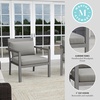 image:imageMartha Stewart Bedford IndoorOutdoor Aluminum Patio Accent Chairs with Brushed Woodgrain Finish in Brown and Cream AllWeather Cushions Set of 2Grey