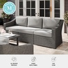 image:imageMartha Stewart Bedford IndoorOutdoor Modular Patio Sofa for 3 with Rattan Wicker Finish in Brown with Tan AllWeather CushionsGray CushionsGray Frame