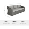 image:imageMartha Stewart Bedford IndoorOutdoor Modular Patio Sofa for 3 with Rattan Wicker Finish in Brown with Tan AllWeather CushionsGray CushionsGray Frame