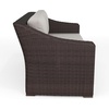 image:imageMartha Stewart Bedford IndoorOutdoor Modular Patio Sofa for 3 with Rattan Wicker Finish in Brown with Tan AllWeather CushionsTan CushionsBrown Frame
