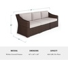 image:imageMartha Stewart Bedford IndoorOutdoor Modular Patio Sofa for 3 with Rattan Wicker Finish in Brown with Tan AllWeather CushionsTan CushionsBrown Frame