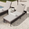 image:imageMartha Stewart Bedford IndoorOutdoor Patio Chaise Lounge Chair with Adjustable Back and Rattan Wicker Finish in Gray with Gray AllWeather CushionsBrown