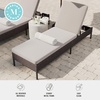 image:imageMartha Stewart Bedford IndoorOutdoor Patio Chaise Lounge Chair with Adjustable Back and Rattan Wicker Finish in Gray with Gray AllWeather CushionsBrown