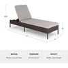 image:imageMartha Stewart Bedford IndoorOutdoor Patio Chaise Lounge Chair with Adjustable Back and Rattan Wicker Finish in Gray with Gray AllWeather CushionsBrown