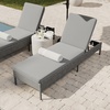 image:imageMartha Stewart Bedford IndoorOutdoor Patio Chaise Lounge Chair with Adjustable Back and Rattan Wicker Finish in Gray with Gray AllWeather CushionsGrey