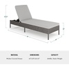 image:imageMartha Stewart Bedford IndoorOutdoor Patio Chaise Lounge Chair with Adjustable Back and Rattan Wicker Finish in Gray with Gray AllWeather CushionsGrey