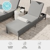 image:imageMartha Stewart Bedford IndoorOutdoor Patio Chaise Lounge Chair with Adjustable Back and Rattan Wicker Finish in Gray with Gray AllWeather CushionsGrey