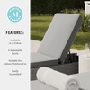 image:imageMartha Stewart Bedford IndoorOutdoor Patio Chaise Lounge Chair with Adjustable Back and Rattan Wicker Finish in Gray with Gray AllWeather CushionsGrey