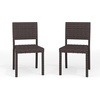 image:imageMartha Stewart Bedford IndoorOutdoor Stackable Patio Chairs with Rattan Wicker Finish in Gray Set of 2Brown