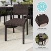 image:imageMartha Stewart Bedford IndoorOutdoor Stackable Patio Chairs with Rattan Wicker Finish in Gray Set of 2Brown