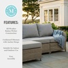 image:imageMartha Stewart Lily Pond IndoorOutdoor 3Seat Patio Sofa and Ottoman in Weathered Gray Rattan Wicker with AllWeather Gray Back Seat and Ottoman Cushions