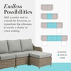image:imageMartha Stewart Lily Pond IndoorOutdoor 3Seat Patio Sofa and Ottoman in Weathered Gray Rattan Wicker with AllWeather Gray Back Seat and Ottoman Cushions