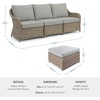 image:imageMartha Stewart Lily Pond IndoorOutdoor 3Seat Patio Sofa and Ottoman in Weathered Gray Rattan Wicker with AllWeather Gray Back Seat and Ottoman Cushions