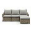 image:imageMartha Stewart Lily Pond IndoorOutdoor 3Seat Patio Sofa and Ottoman in Weathered Gray Rattan Wicker with AllWeather Gray Back Seat and Ottoman Cushions
