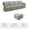 image:imageMartha Stewart Lily Pond IndoorOutdoor 4Seat Patio Sofa and Ottoman in Weathered Gray Rattan Wicker with AllWeather Gray Back Seat and Ottoman Cushions