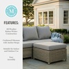 image:imageMartha Stewart Lily Pond IndoorOutdoor 4Seat Patio Sofa and Ottoman in Weathered Gray Rattan Wicker with AllWeather Gray Back Seat and Ottoman Cushions