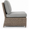 image:imageMartha Stewart Lily Pond IndoorOutdoor Armless Patio Center Seat in Weathered Gray Rattan Wicker with AllWeather Gray Back and Seat Cushions 300 Lb Static Weight