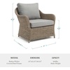 image:imageMartha Stewart Lily Pond IndoorOutdoor Weathered Gray Rattan Wicker Patio Club Chair with AllWeather Gray Back and Seat Cushions 300 Lb Static Weight CapacitySet of 1